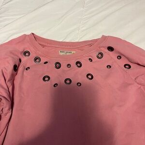 Pink Eyelet Detail Top